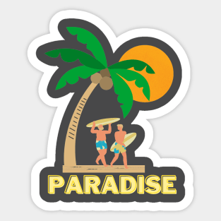 paradis t-shirt on the beach Sticker